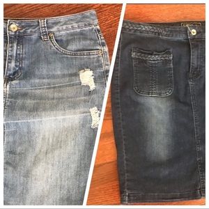 2 Denim Skirts by Cato